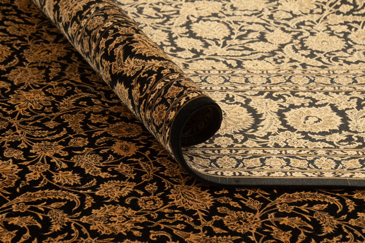 Rechteck Teppich Ghom Design in Schwarz von Hadorn™ - Lifestyle Image