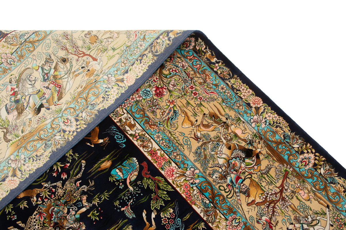 Rechteck Teppich Ghom Design in Dunkelblau von Hadorn™ - Lifestyle Image