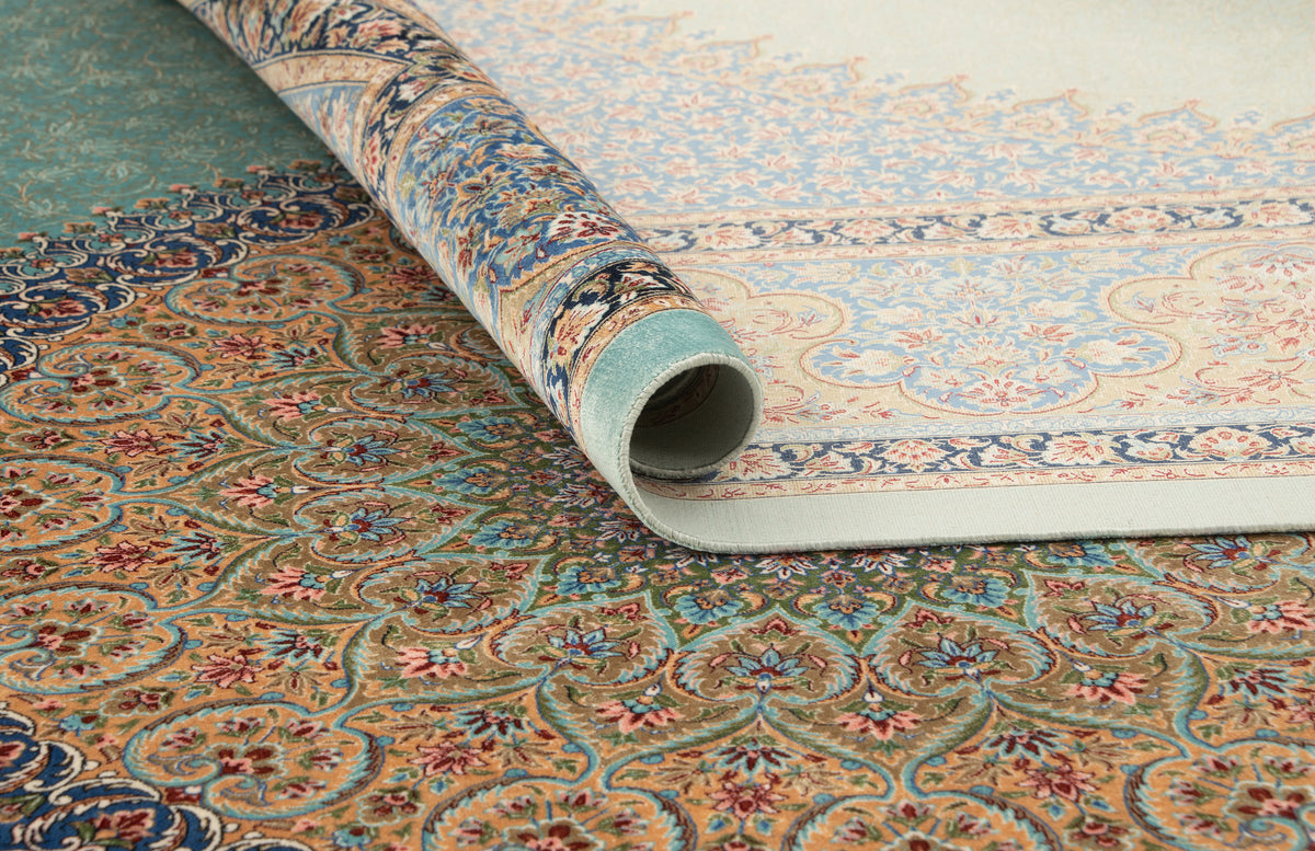 Rechteck Teppich Ghom Design in Blau von Hadorn™ - Lifestyle Image
