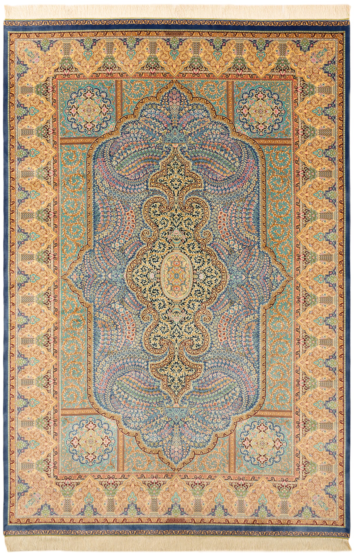 Rechteck Teppich Ghom Design in Blau von Hadorn™ - Lifestyle Image