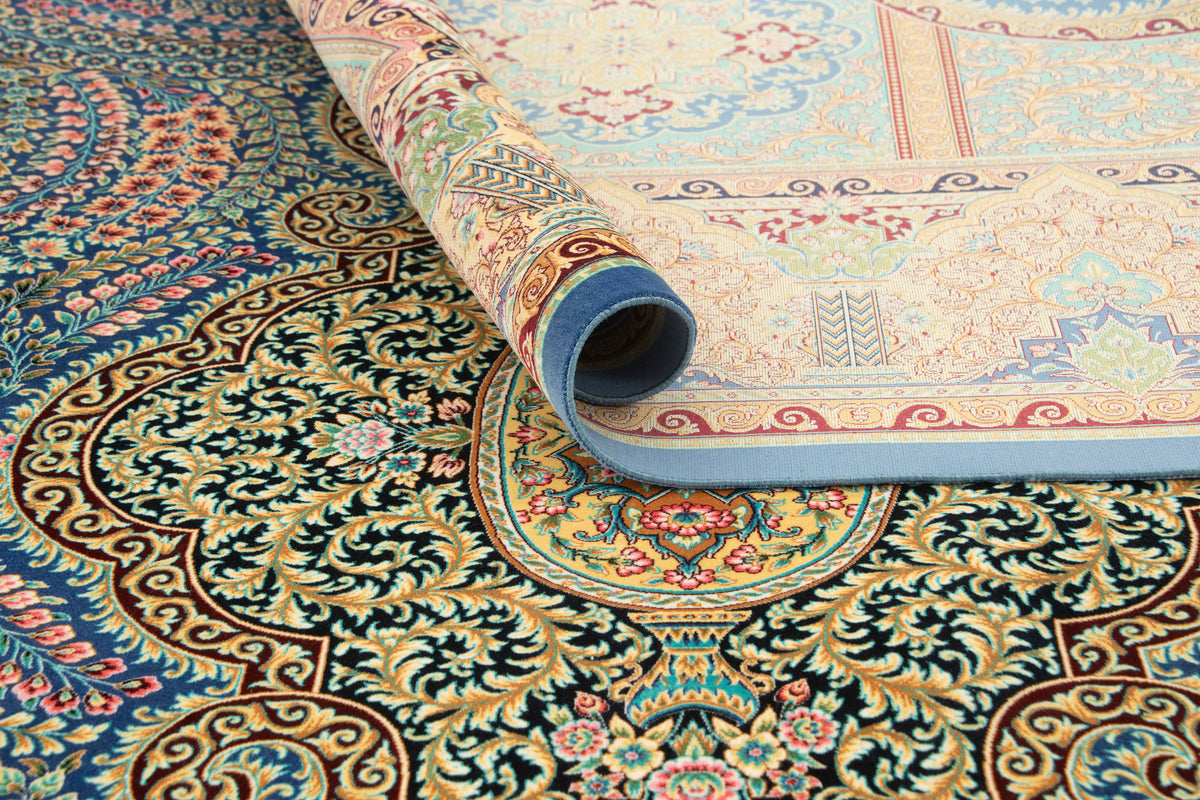 Rechteck Teppich Ghom Design in Blau von Hadorn™ - Lifestyle Image