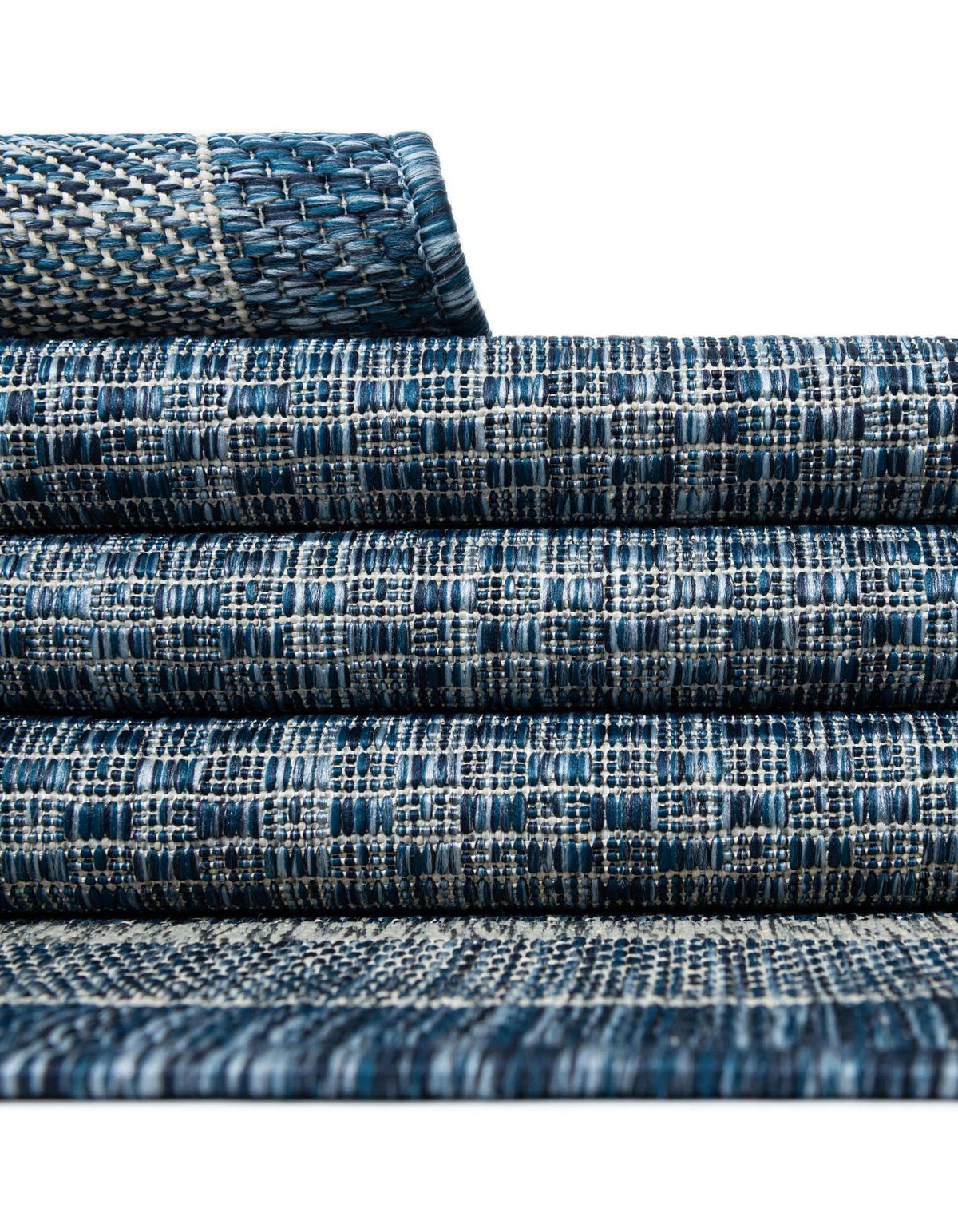 Rechteck Outdoor Teppich Tulum Outdoor Border in Blau von Hadorn™ - Lifestyle Image