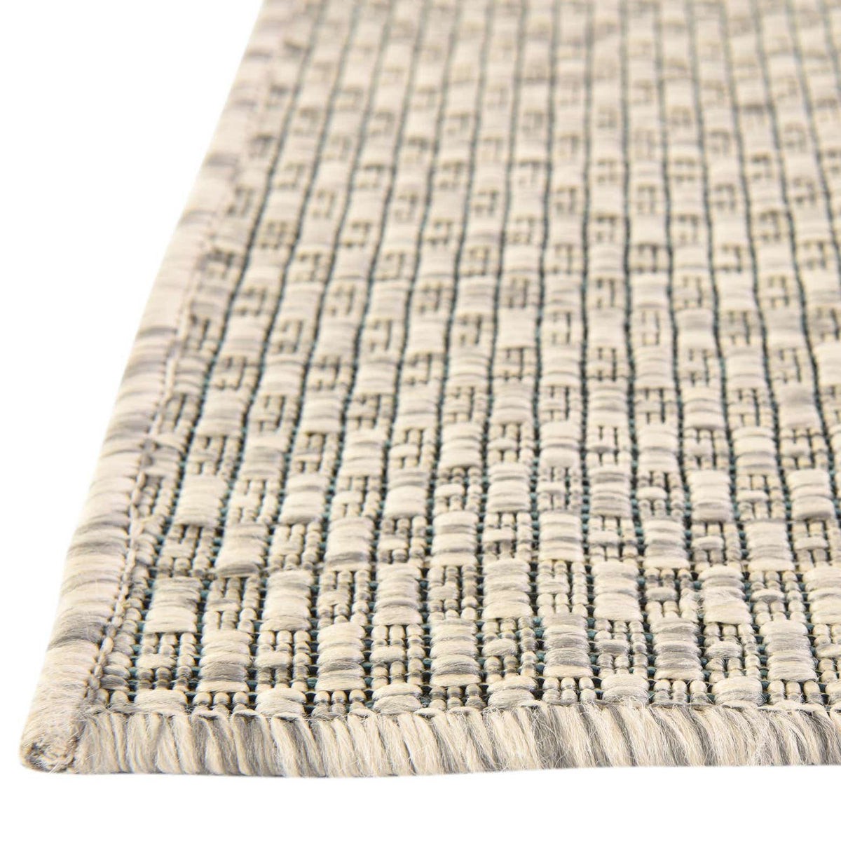 Quadratisch Outdoor Teppich Tulum Outdoor in Hellgrau von Hadorn™ - Lifestyle Image