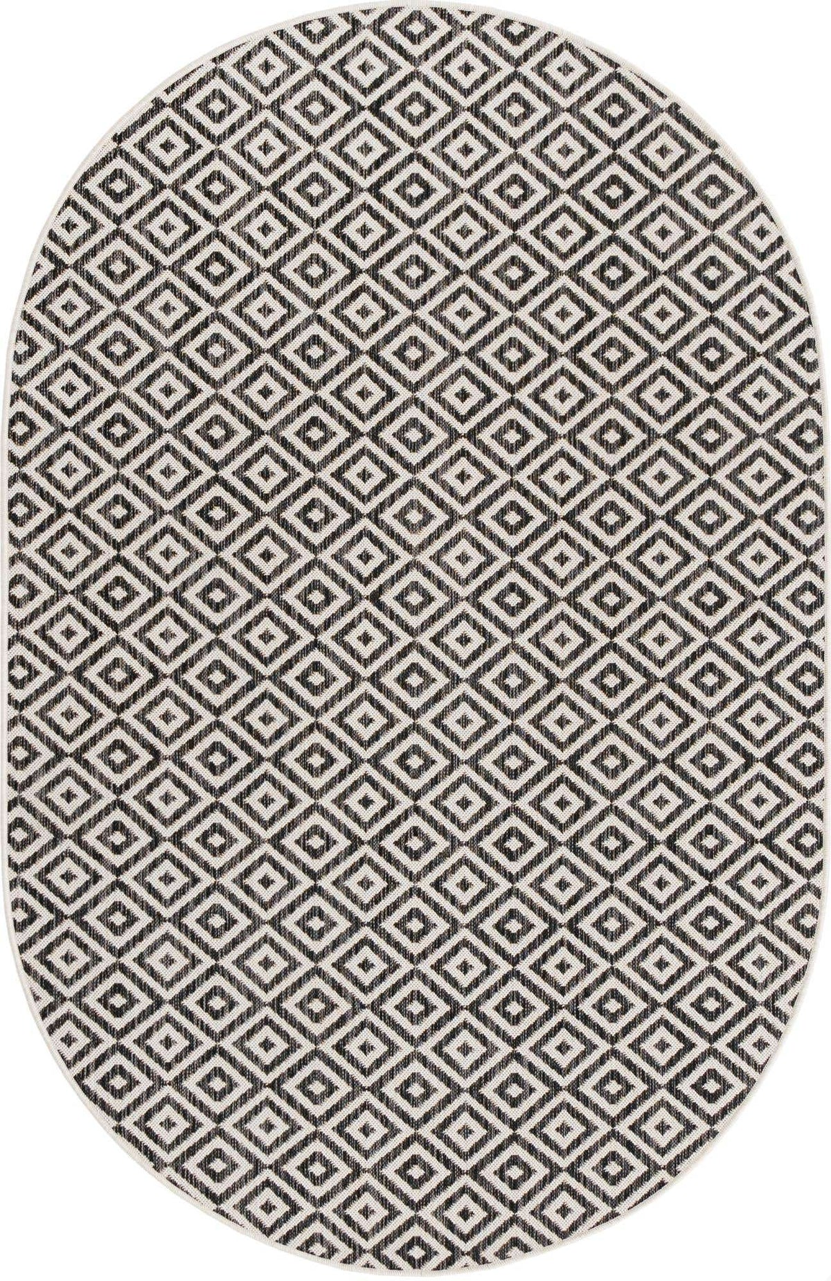 Oval Outdoor Teppich Tulum Outdoor in Anthrazit von Hadorn™ - Lifestyle Image