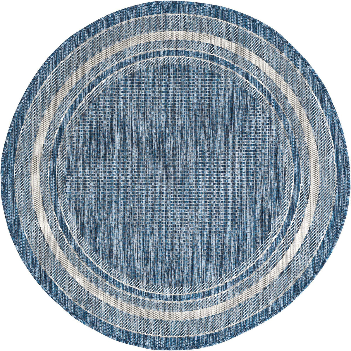 Rund Outdoor Teppich Tulum Outdoor in Blau von Hadorn™ - Lifestyle Image