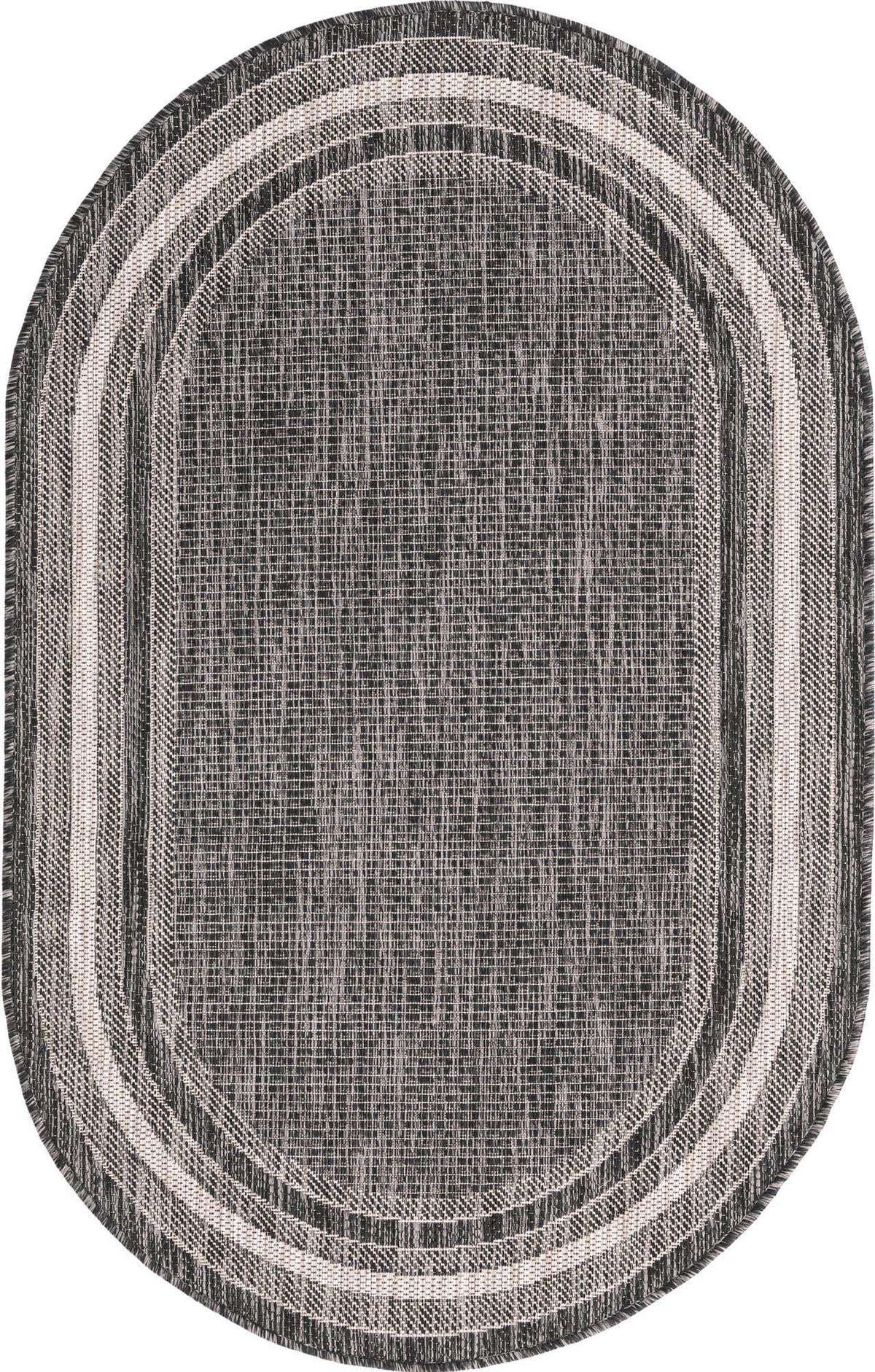 Oval Outdoor Teppich Tulum Outdoor in Schwarz von Hadorn™ - Lifestyle Image
