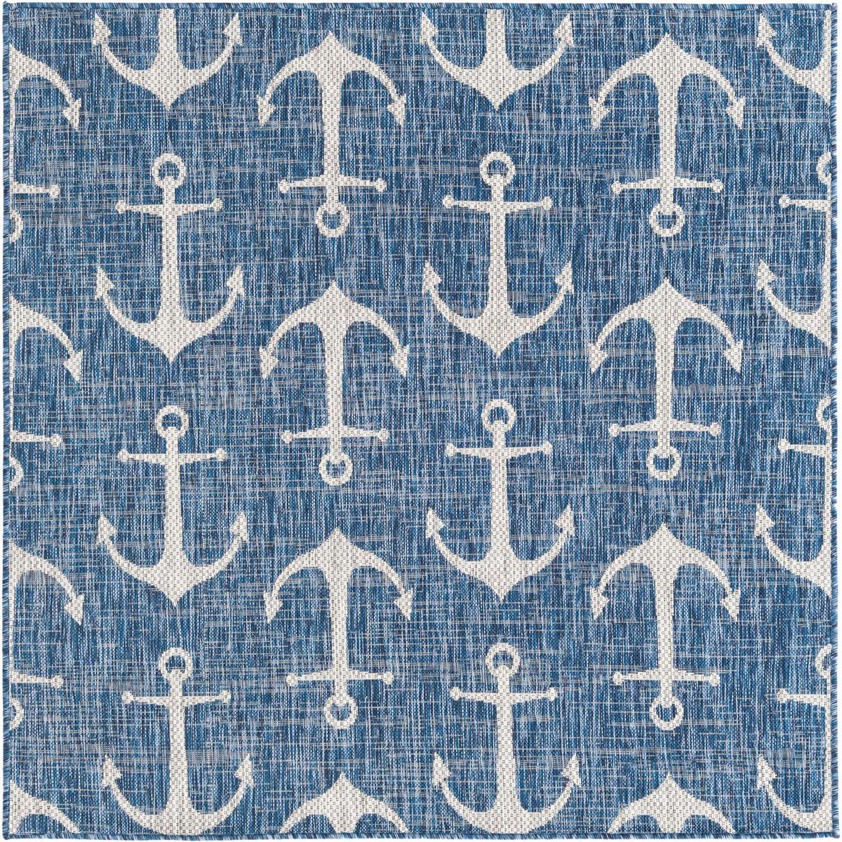 Quadratisch Outdoor Teppich Tulum Outdoor in Blau von Hadorn™ - Lifestyle Image