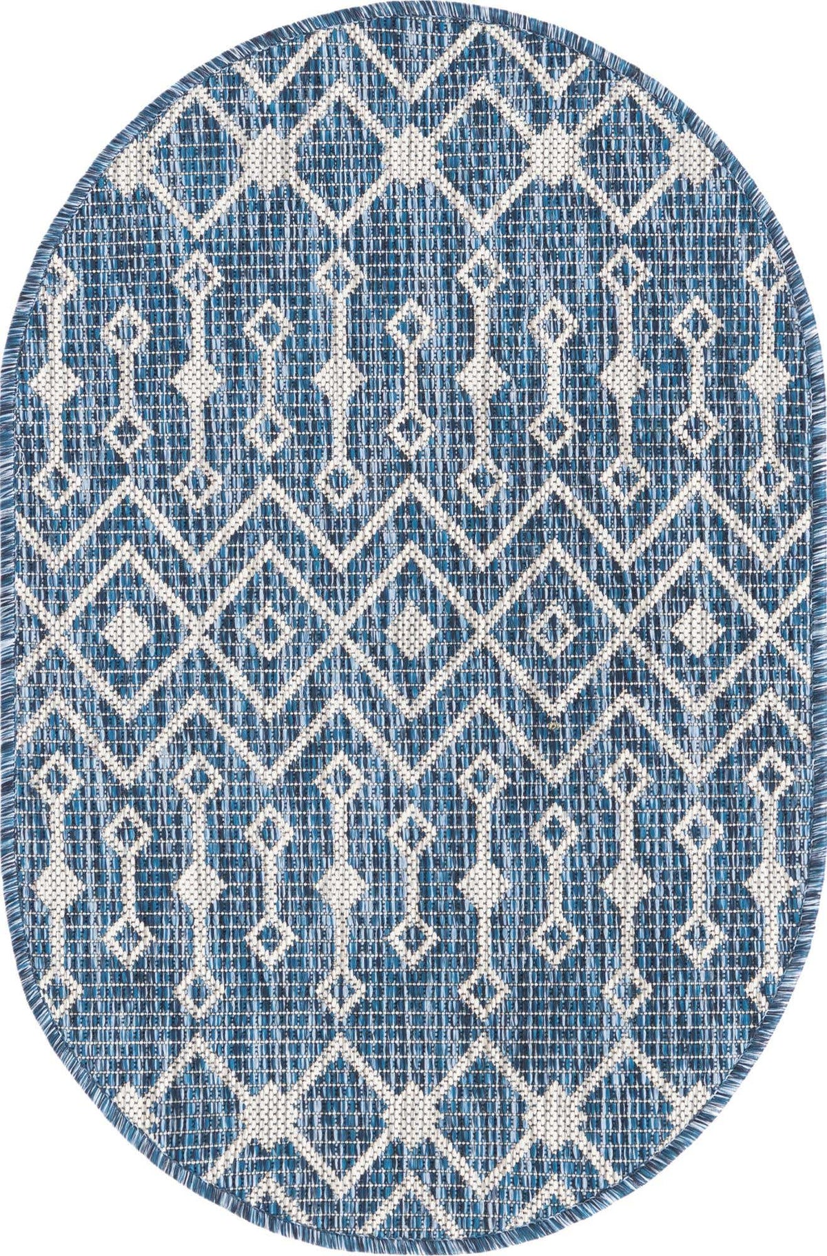 Oval Outdoor Teppich Tulum Outdoor in Blau von Hadorn™ - Lifestyle Image