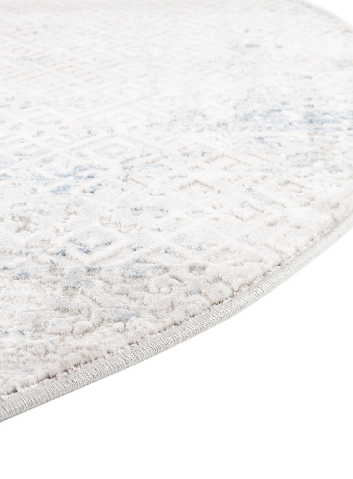 Rund Teppich Davos Fusion in Blau von Hadorn™ - Lifestyle Image