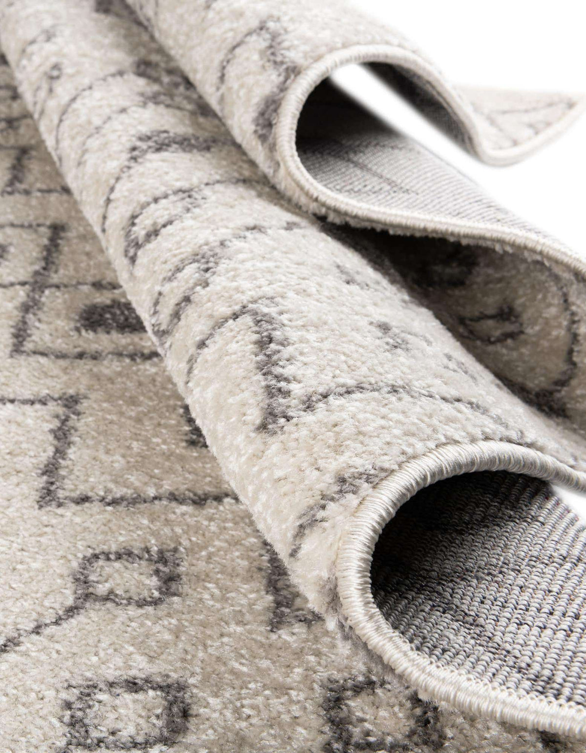 Rechteck Teppich Moroccan Trellis in Elfenbein und Grau von Hadorn™ - Lifestyle Image
