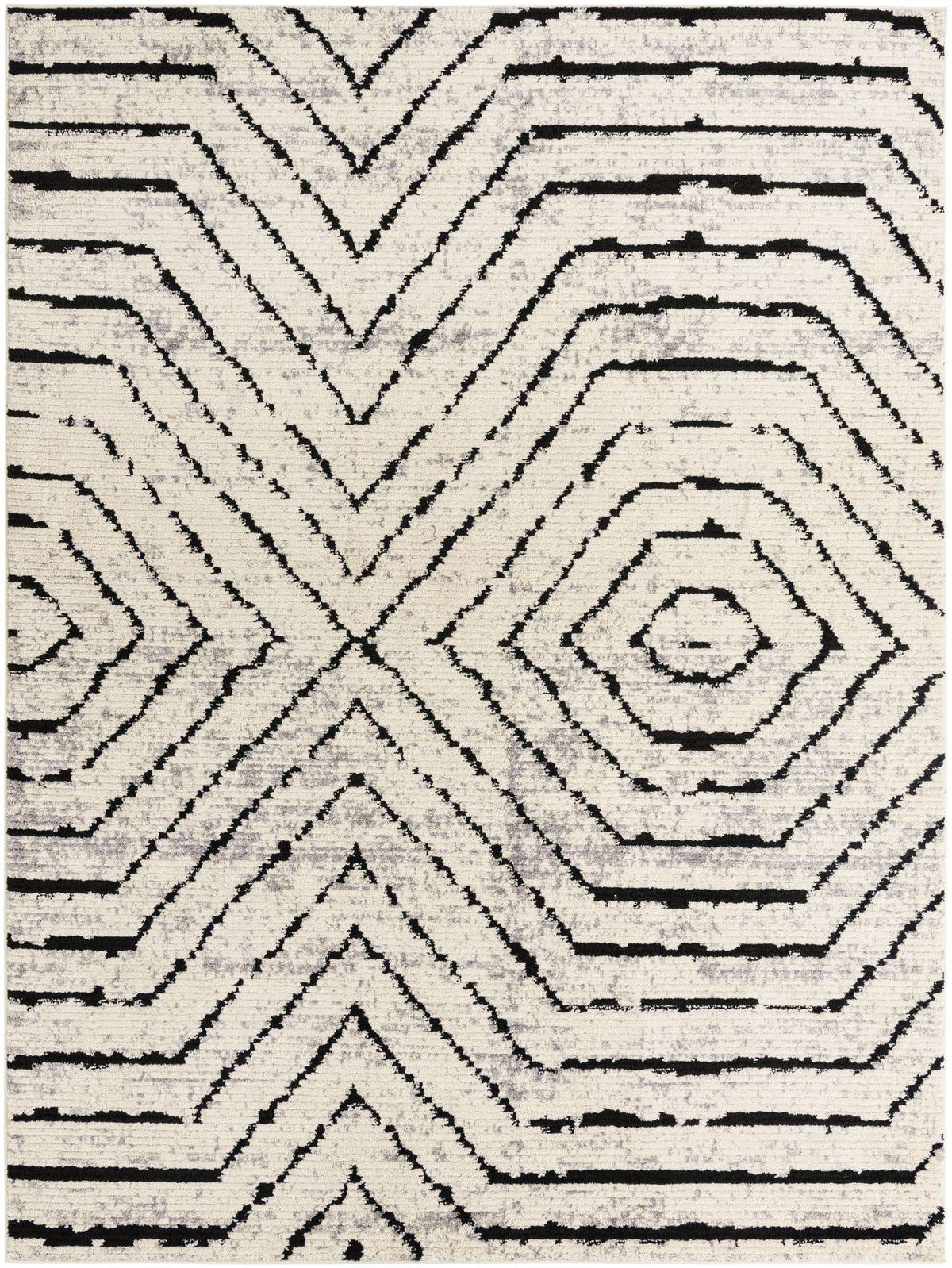 Rechteck Teppich Tagine in Schwarz und Weiss von Hadorn™ - Lifestyle Image