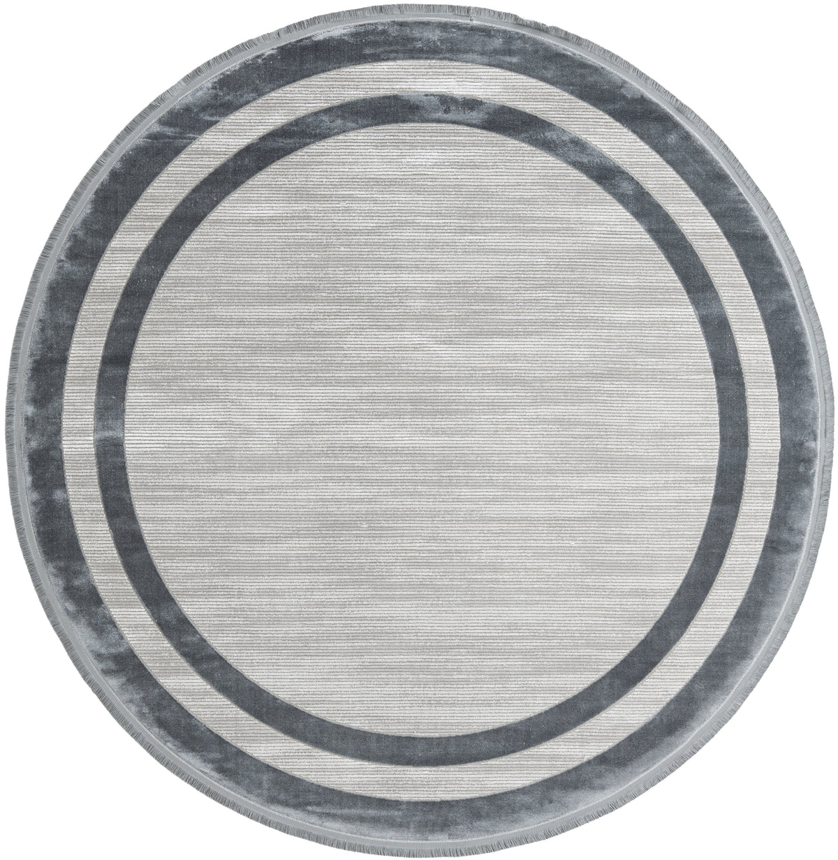 Rund Luxus Teppich Chiasso in Grau von Hadorn™ - Lifestyle Image