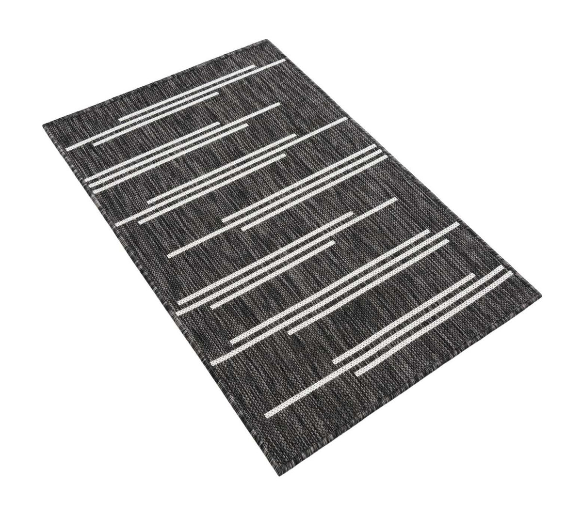 Rechteck Outdoor Teppich Tulum Outdoor in Schwarz und Weiss von Hadorn™ - Lifestyle Image