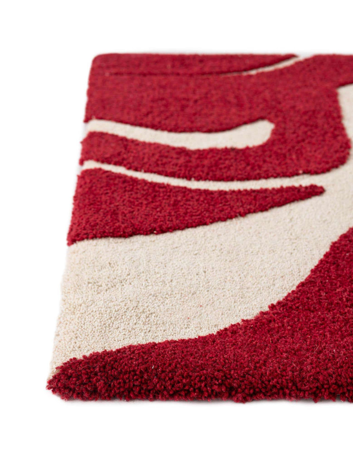 Quadratisch Teppich AI Handgetuftet in Rot und Elfenbein von Hadorn™ - Lifestyle Image