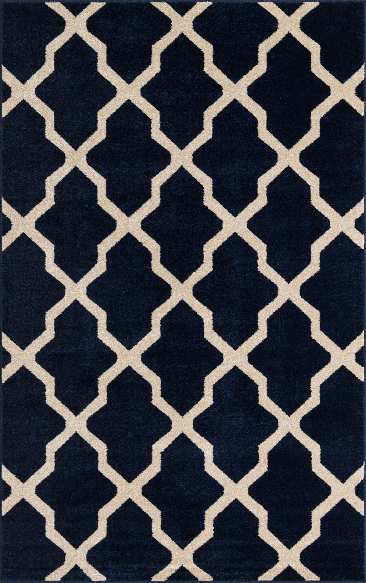 Rechteck Teppich Trellis in Marineblau von Hadorn™ - Lifestyle Image