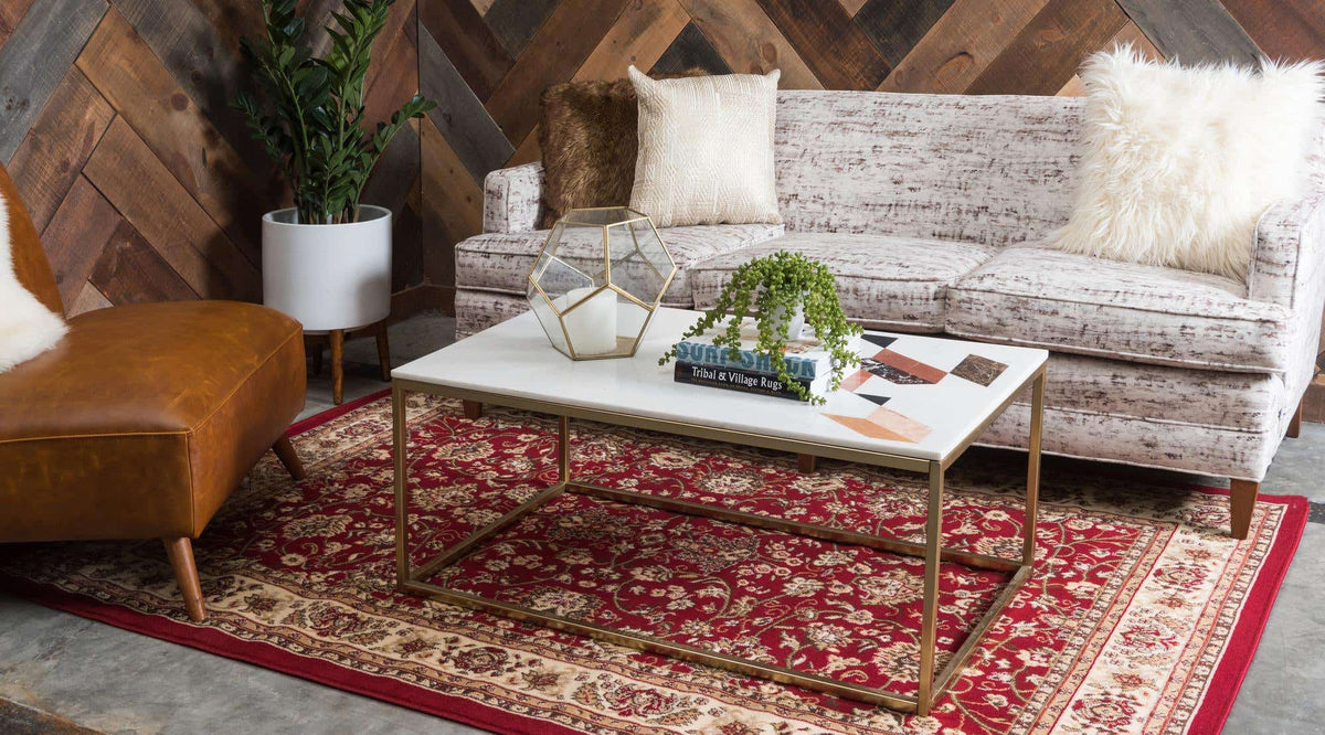Rechteck Teppich Kashan Design in Rot von Hadorn™ - Lifestyle Image