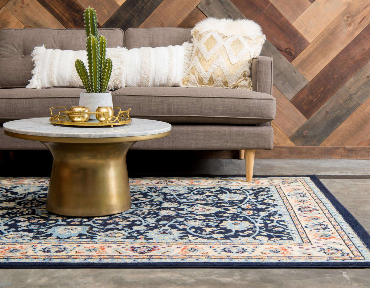 Rechteck Teppich Kashan Design in Blau von Hadorn™ - Lifestyle Image