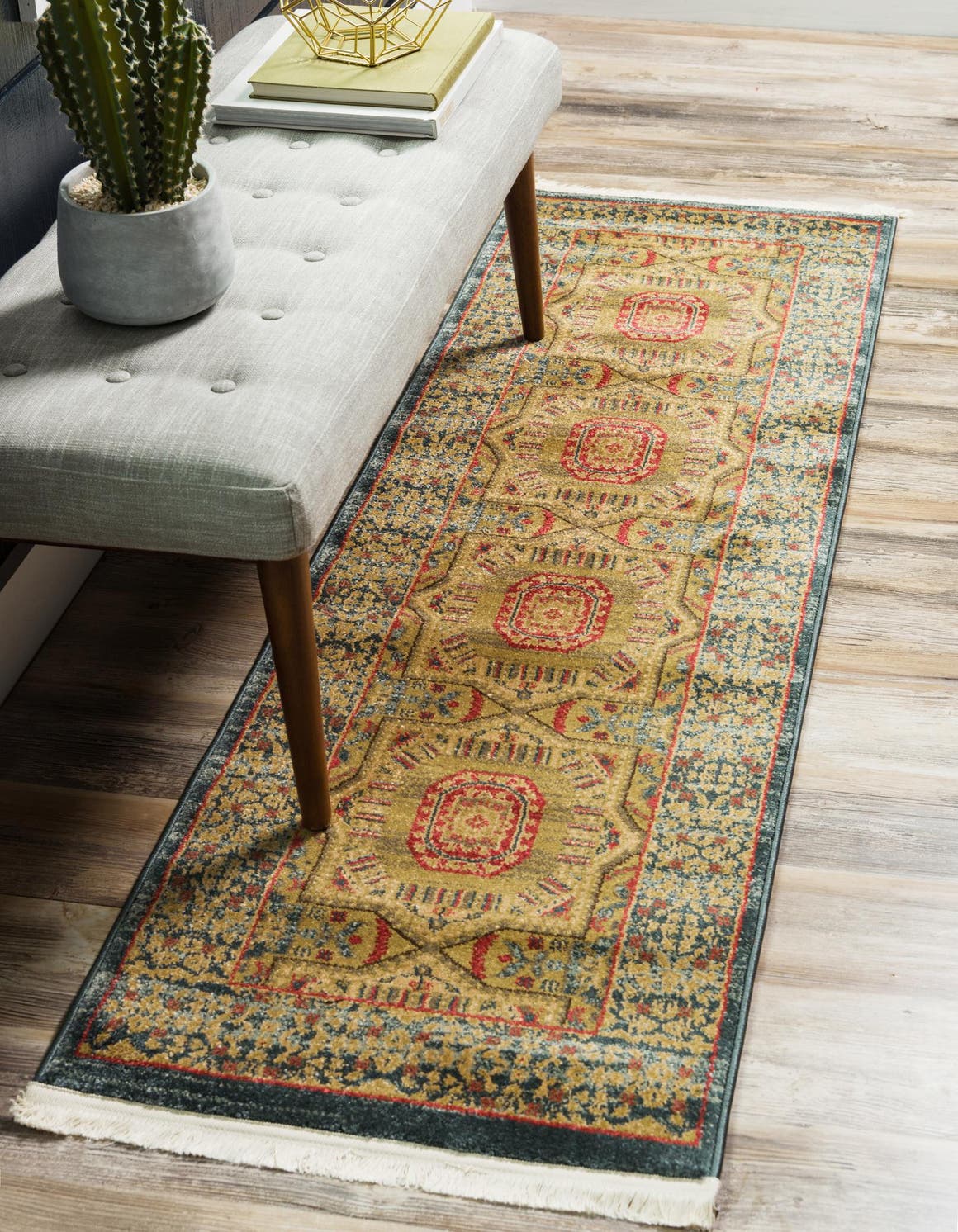 Läufer Teppich Mamlouk Design in Blau von Hadorn™ - Lifestyle Image