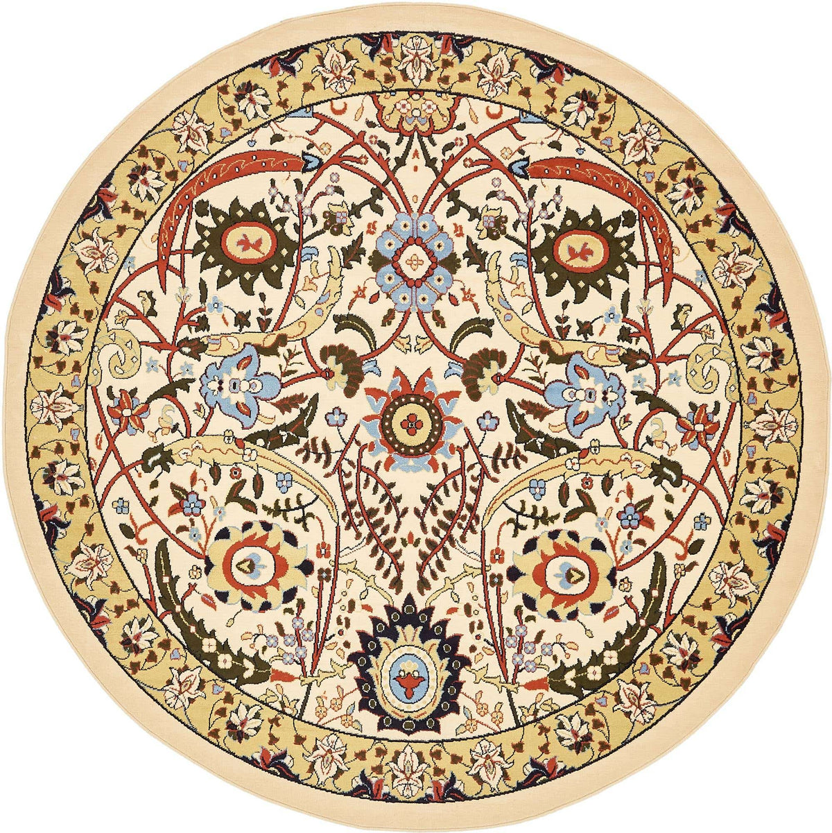 Rund Teppich Isfahan Design in Creme von Hadorn™ - Lifestyle Image