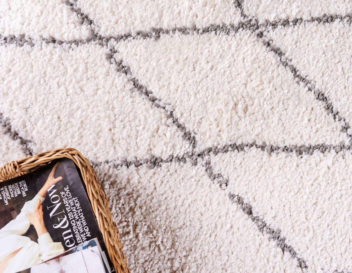 Quadratisch Hochflorteppich Marrakesh Shag in Beige von Hadorn™ - Lifestyle Image