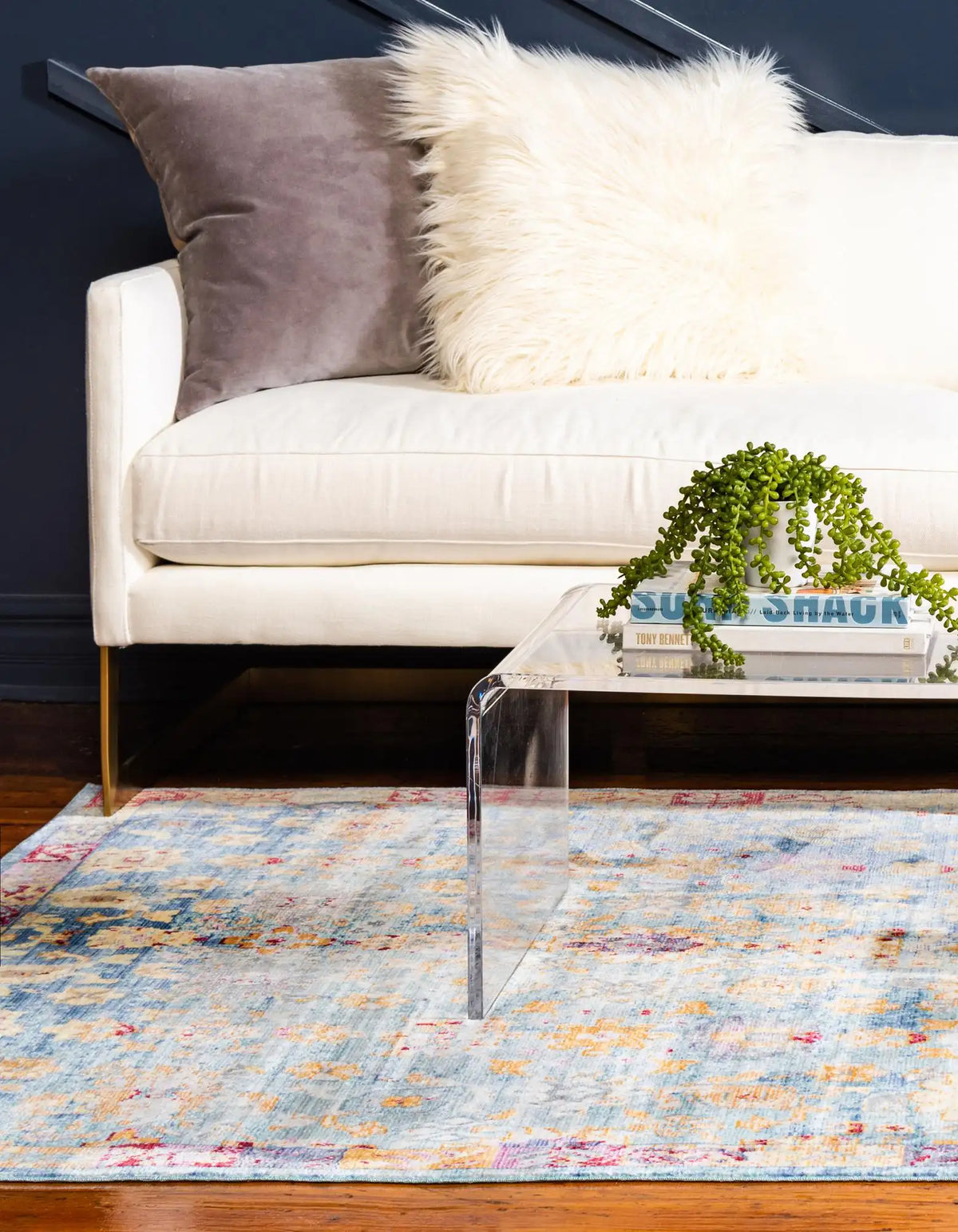 Rechteck Teppich Aqua in Blau von Hadorn™ - Lifestyle Image