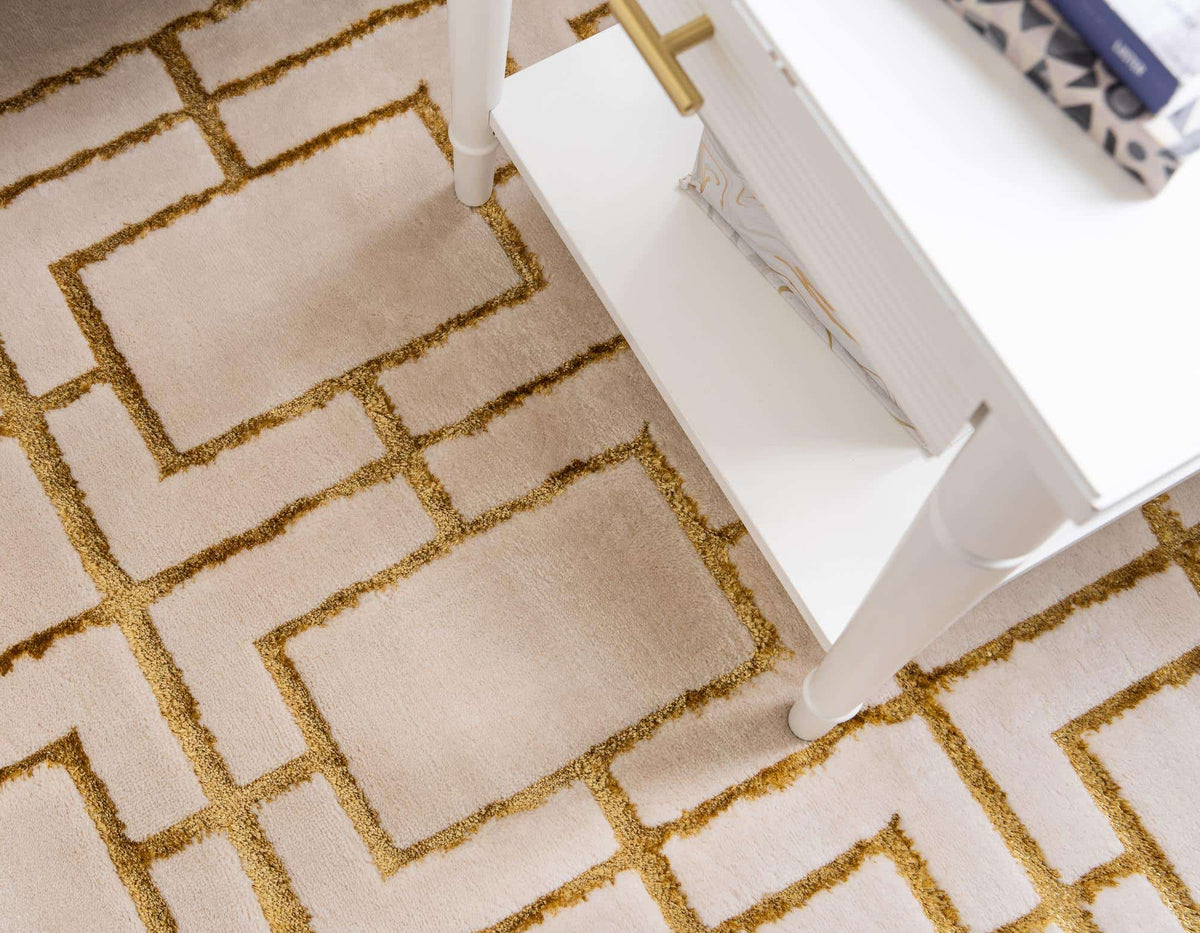 Rechteck Teppich Marilyn Monroe™ Glam Trellis in Weiss von Hadorn™ - Lifestyle Image