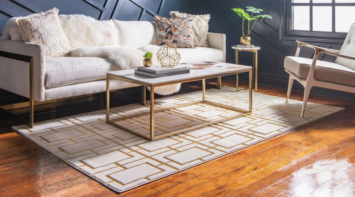 Rechteck Teppich Marilyn Monroe™ Glam Trellis in Weiss von Hadorn™ - Lifestyle Image