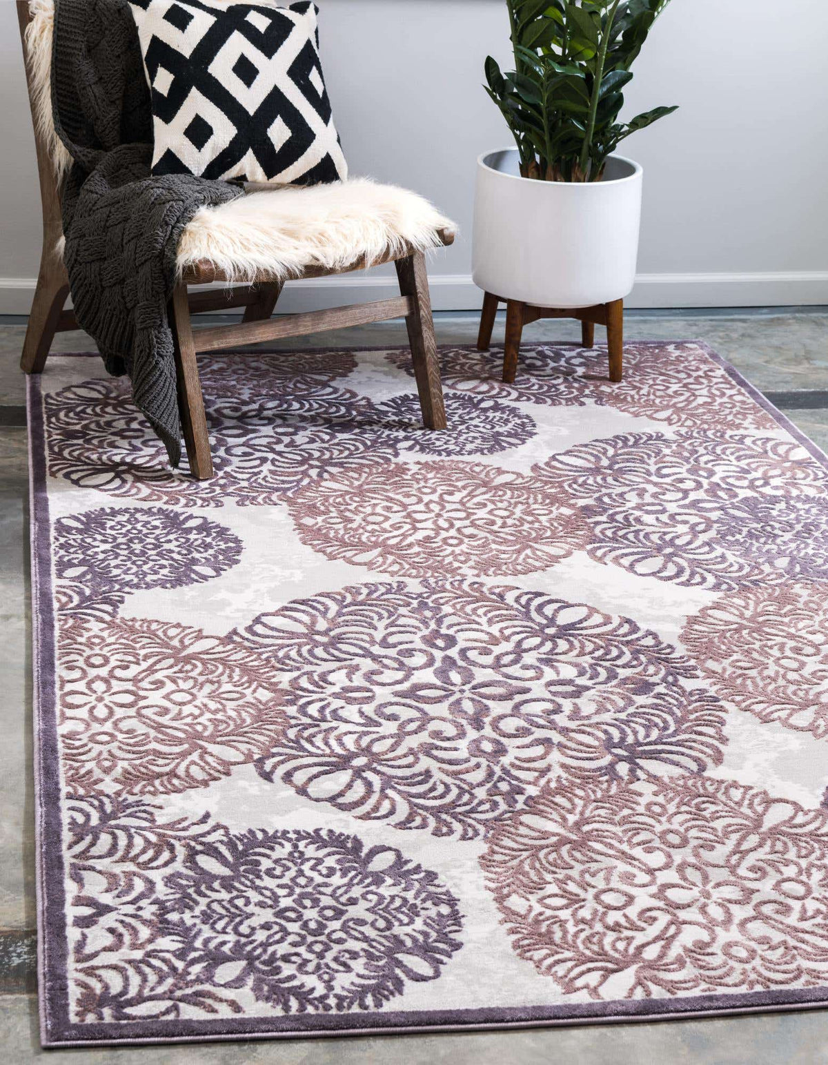 Rechteck Teppich Chesterfield in Violett von Hadorn™ - Lifestyle Image