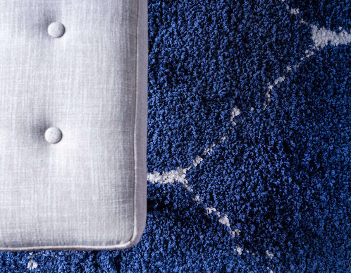 Quadratisch Hochflorteppich Marrakesh Shag in Blau von Hadorn™ - Lifestyle Image
