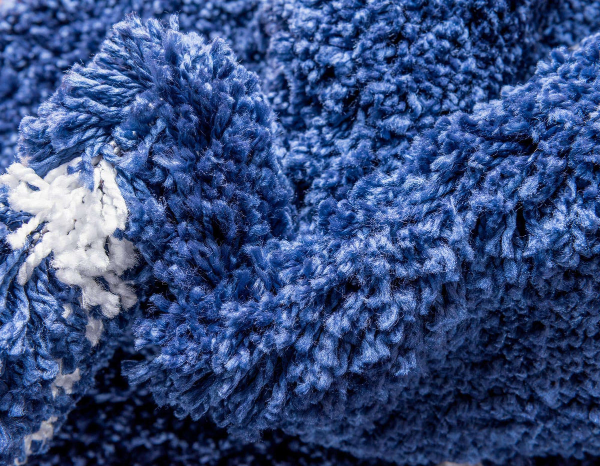 Quadratisch Hochflorteppich Marrakesh Shag in Blau von Hadorn™ - Lifestyle Image