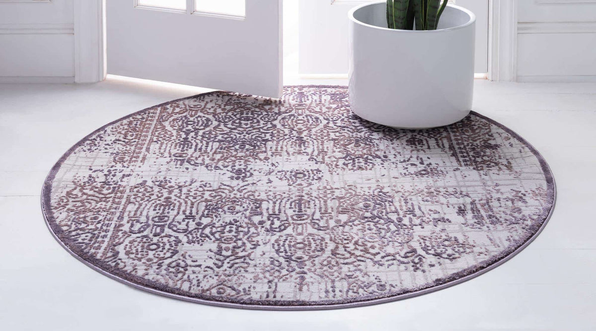 Rund Teppich Chesterfield in Violett von Hadorn™ - Lifestyle Image