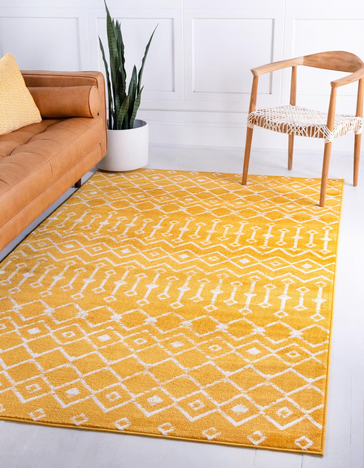 Rechteck Teppich Kasbah Trellis in Gelb von Hadorn™ - Lifestyle Image