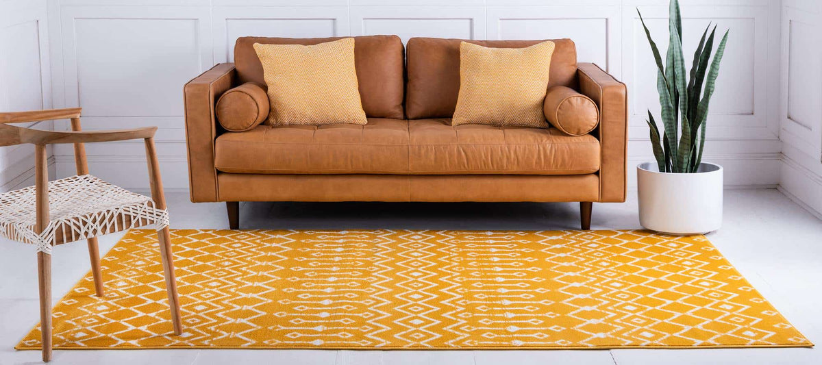 Rechteck Teppich Kasbah Trellis in Gelb von Hadorn™ - Lifestyle Image