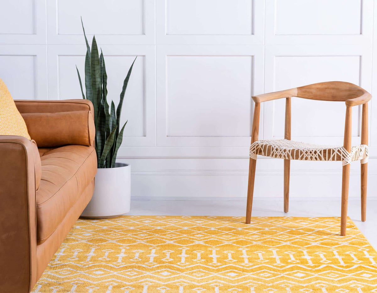 Rechteck Teppich Kasbah Trellis in Gelb von Hadorn™ - Lifestyle Image