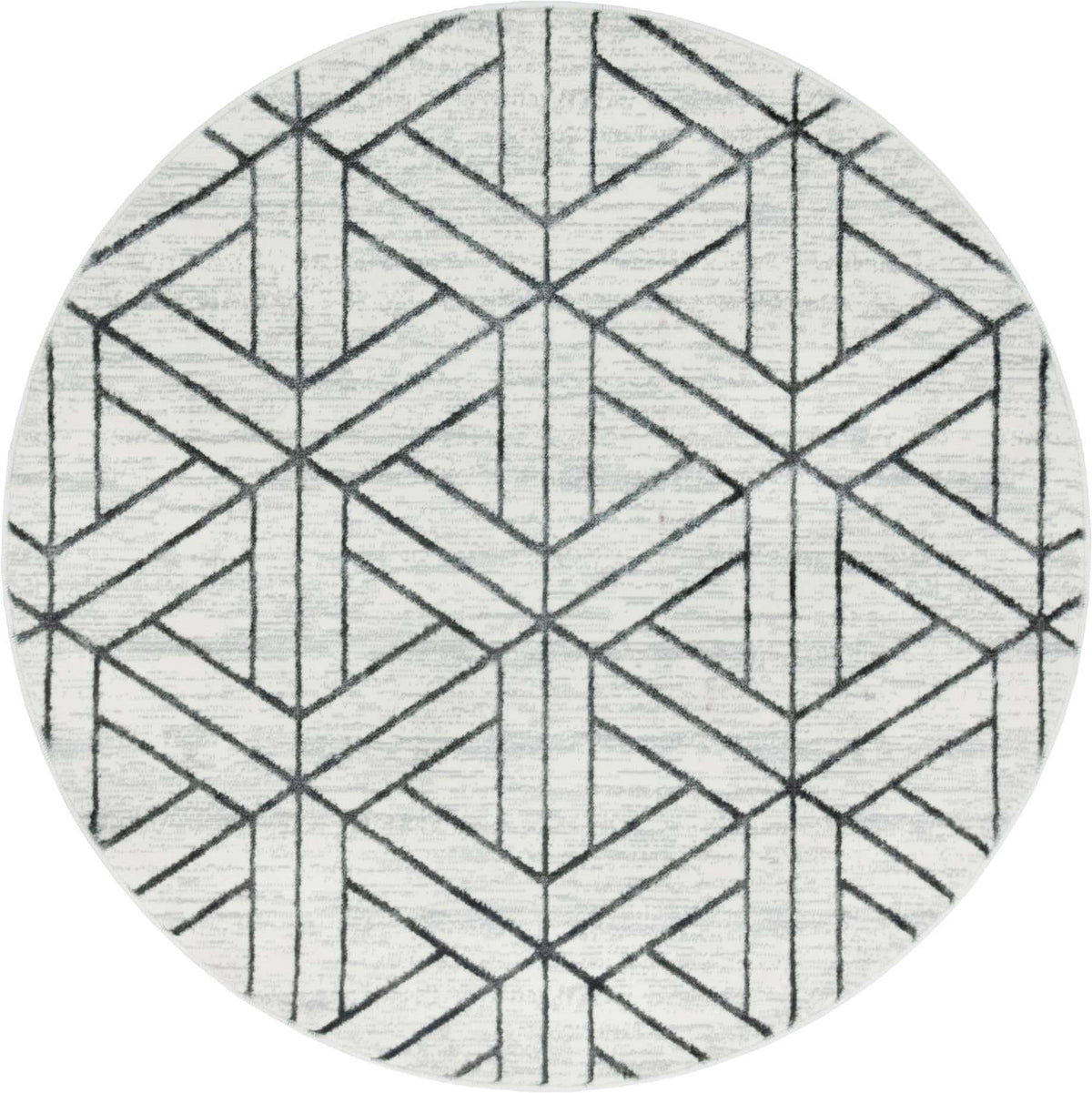 Rund Teppich Lattice Trellis in Weiss von Hadorn™ - Lifestyle Image