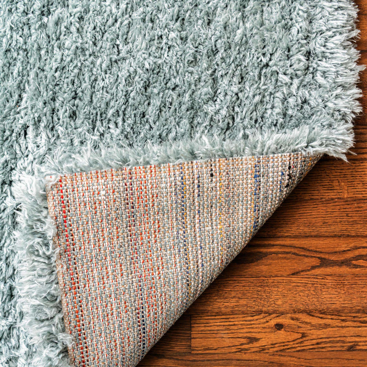 Rechteck Hochflorteppich Infinity Shag in Schieferblau von Hadorn™ - Lifestyle Image