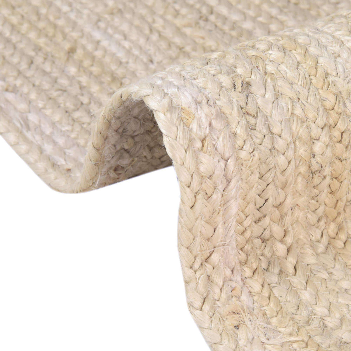 Quadratisch Teppich Braided Jute in Weiss von Hadorn™ - Lifestyle Image