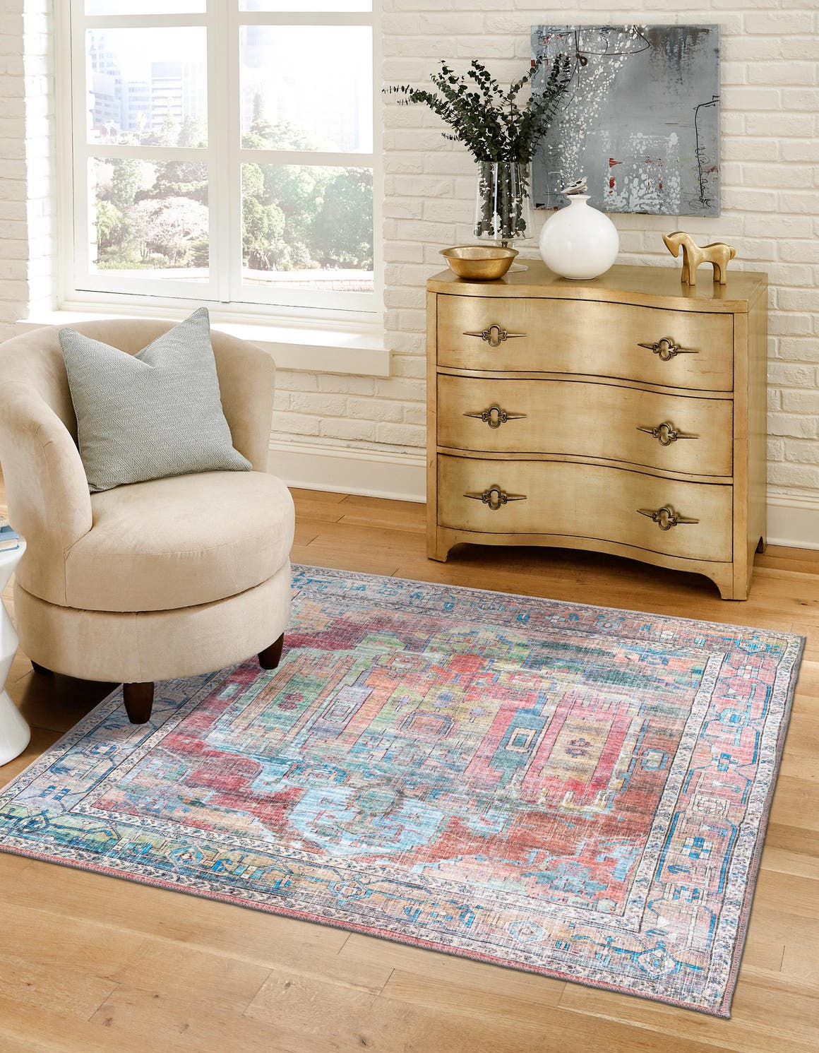 Quadratisch Teppich Maahru in Mehrfarbig von Hadorn™ - Lifestyle Image